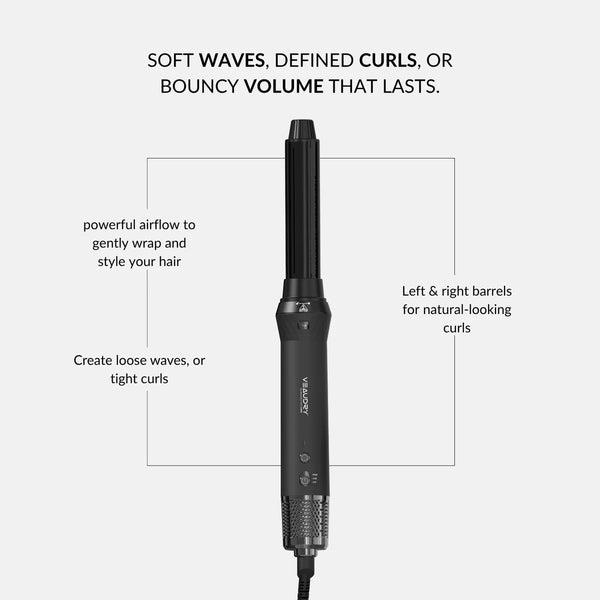 Veaudry myAirStyler [3 في 1] فرشاة ساخنة ومكواة تجعيد هوائية