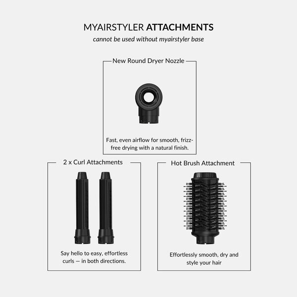Veaudry myAirStyler [3 في 1] فرشاة ساخنة ومكواة تجعيد هوائية